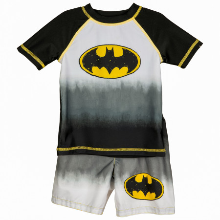 Batman Logo Toddler Swimshorts & Rashguard Set